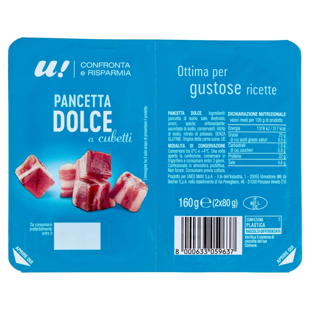 Pancetta Dolce a Cubetti U! Confronta e Risparmia